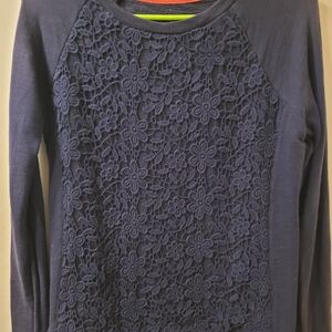 Joules Navy Blue Embroidered Detail Women's Top